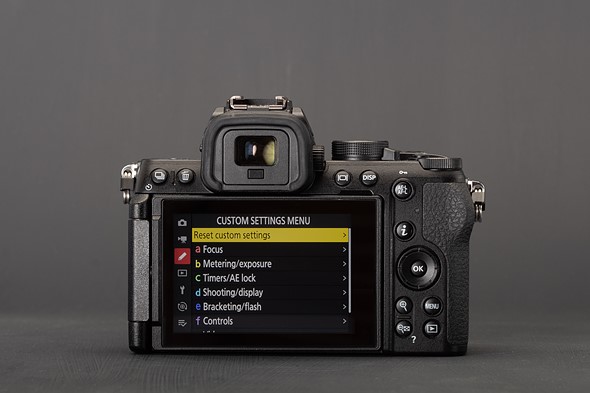 Nikon Z50II rear screen with menus