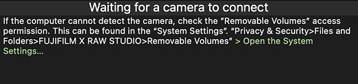 Fujifilm-X-Raw-Studio-camera-connection-warning