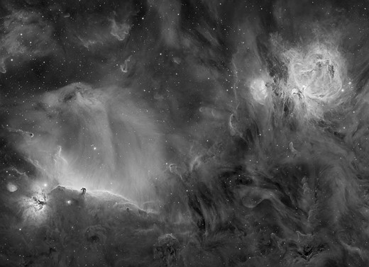 Orion the Horsehead and the Flame in H-alpha © Daniele Borsari