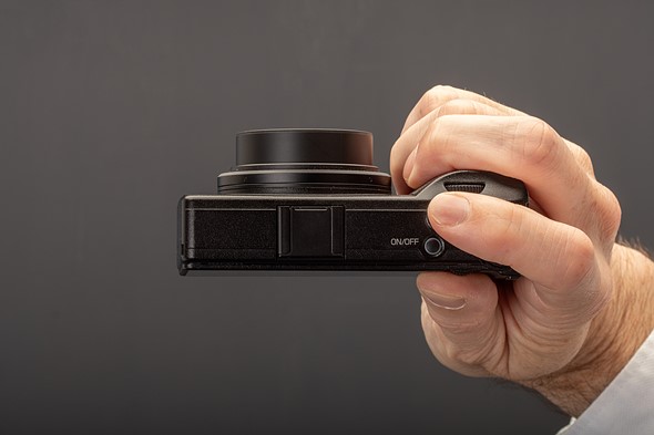 Ricoh GRIV in-hand top view