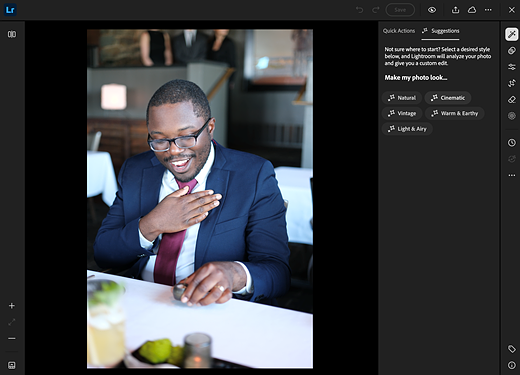 Lightroom web edit suggestions
