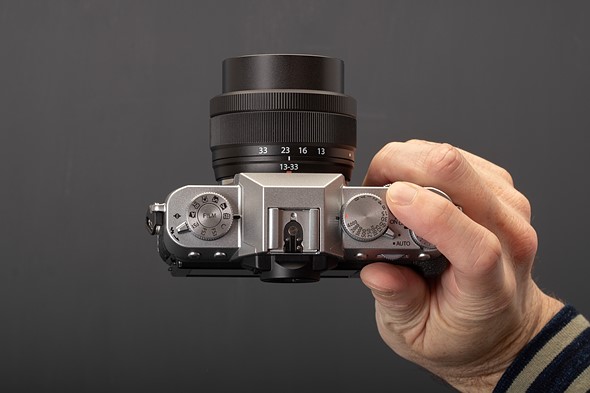 Fujifilm X-T30 III in-hand top-down