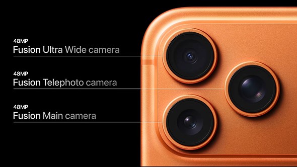 an Apple marketing image of the iPHone 17 Pro s camera array