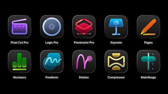 a grid of 10 app icons are on a black background 16x9