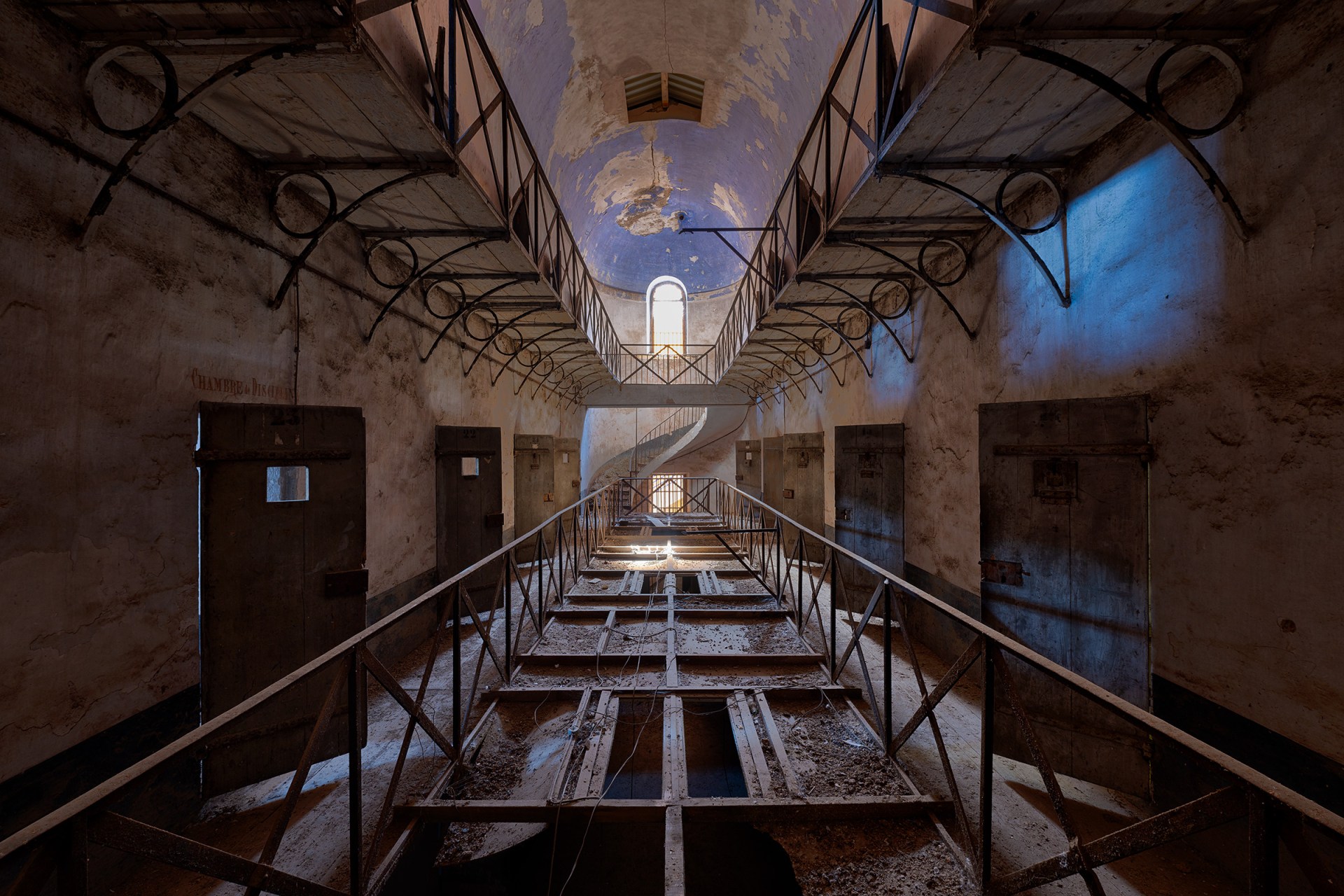A cell block in a French prison.
